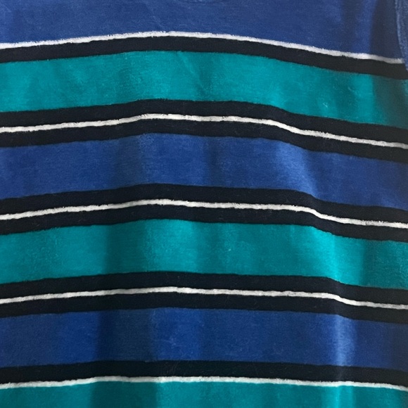 Blue & Green Velour European footed Baby Romper Made in Austria - Picture 5 of 7